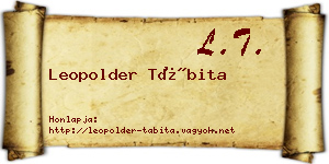 Leopolder Tábita névjegykártya